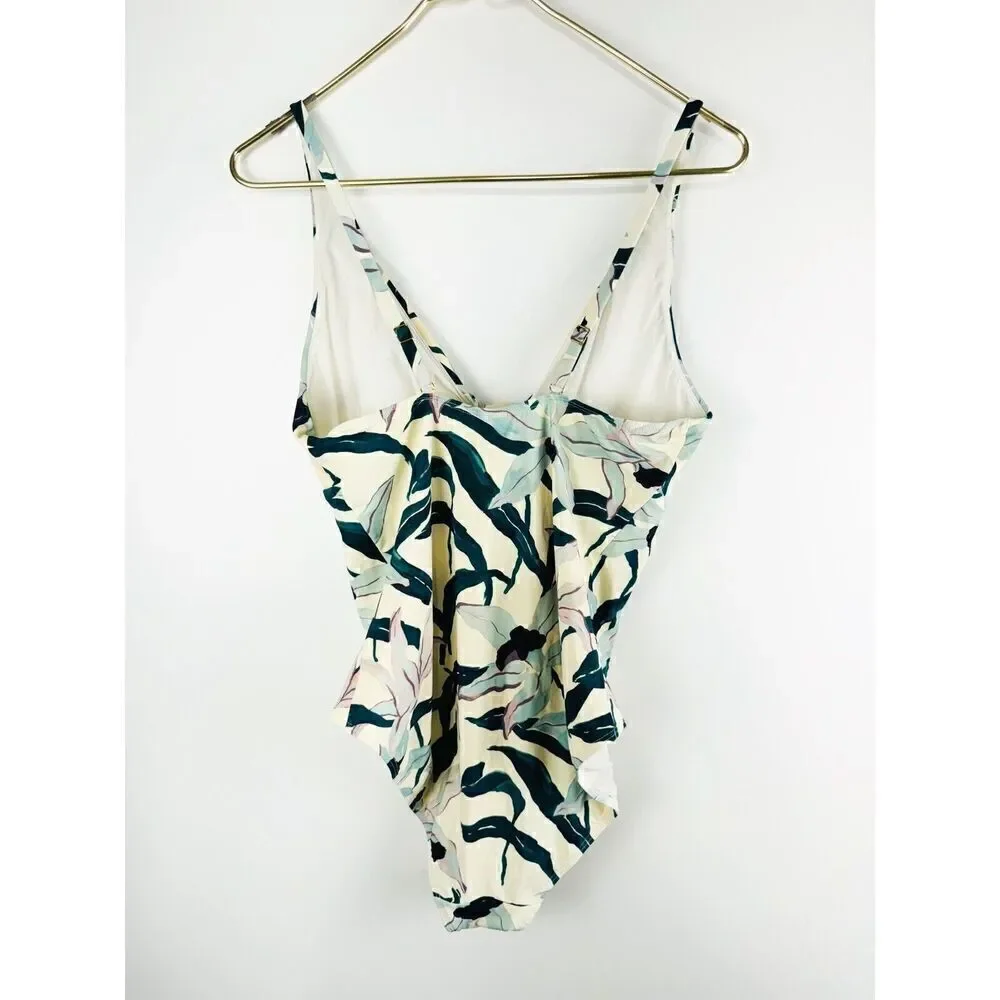 Tory Burch Size XL Front Knot One Piece Printed Desert Bloom